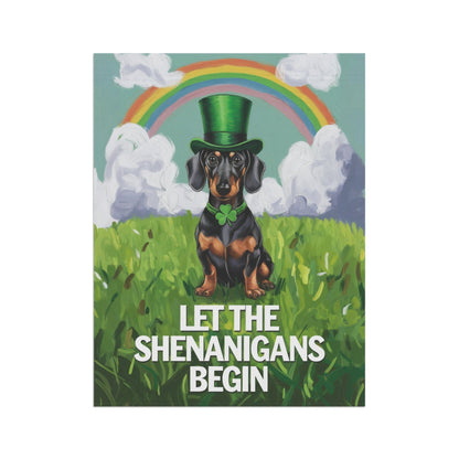 Printify Garden Flag Dachshund Garden Flag Saint Patricks Day Funny Wiener Dog Mom Dad