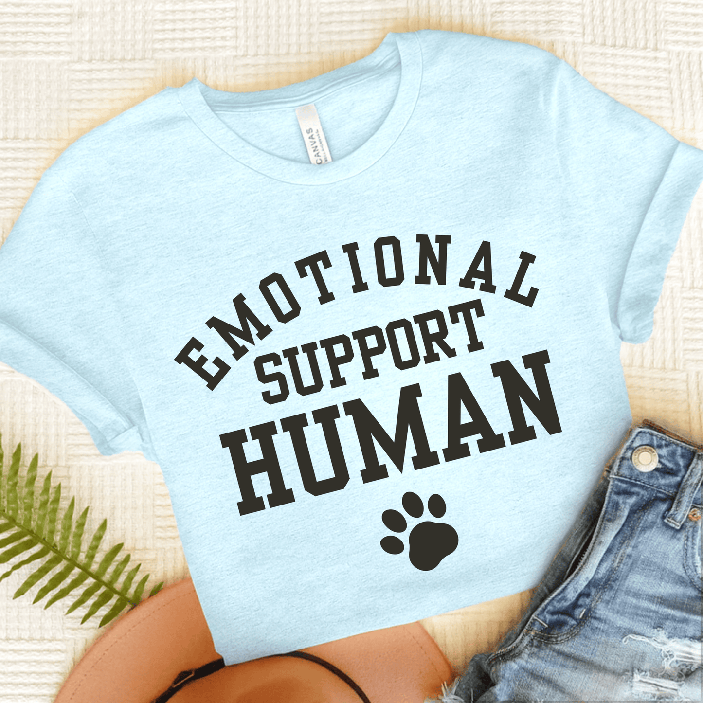 Dachshund Lover Emotional Support Human Unisex Tshirt Heather Ice Blue