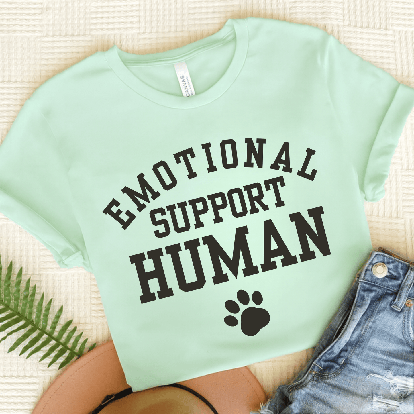 Dachshund Lover Emotional Support Human Unisex Tshirt Heather Mint