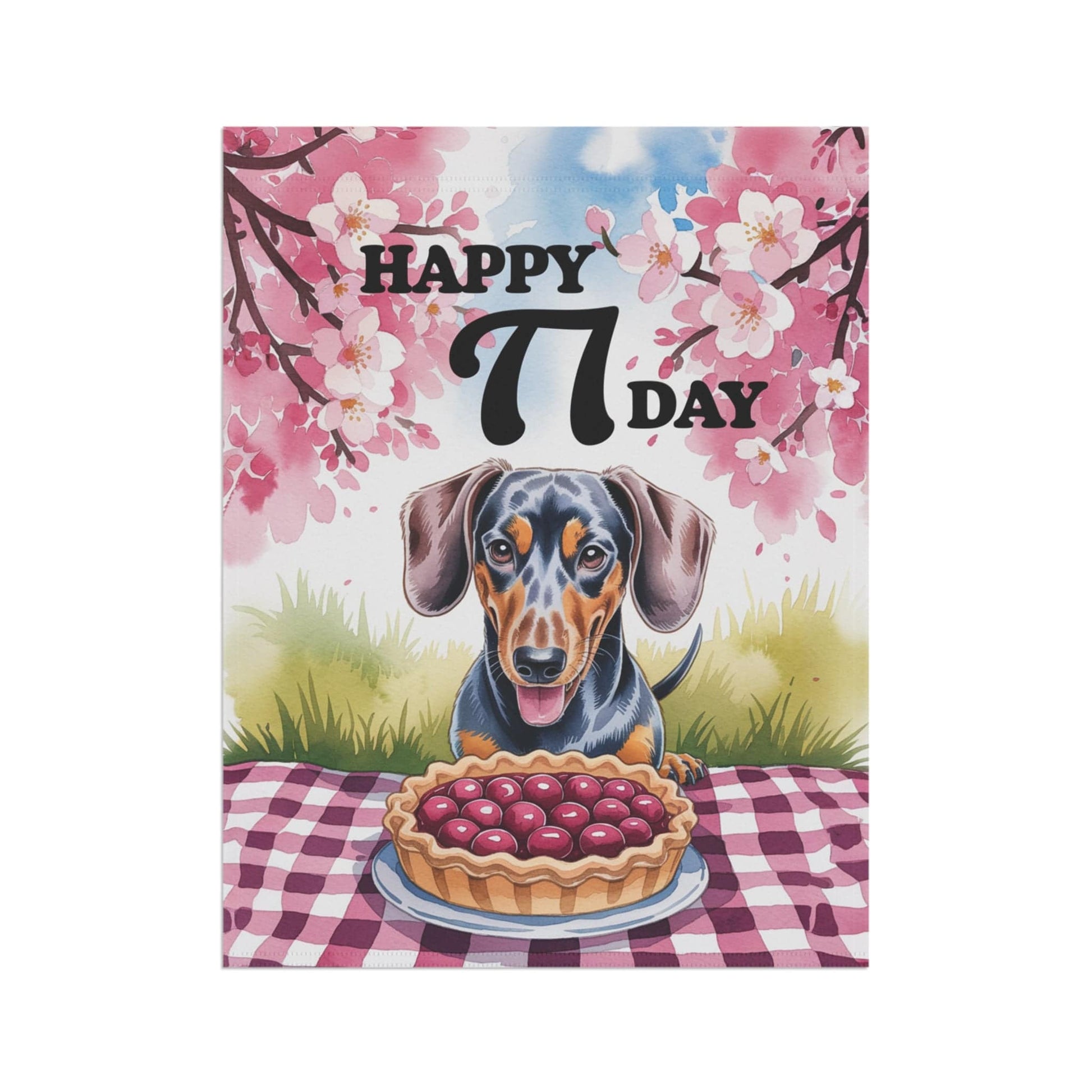 Printify Garden Flag Dachshund Pi Day Yard Flag, Home Decorative Garden, Funny Dog Lovers