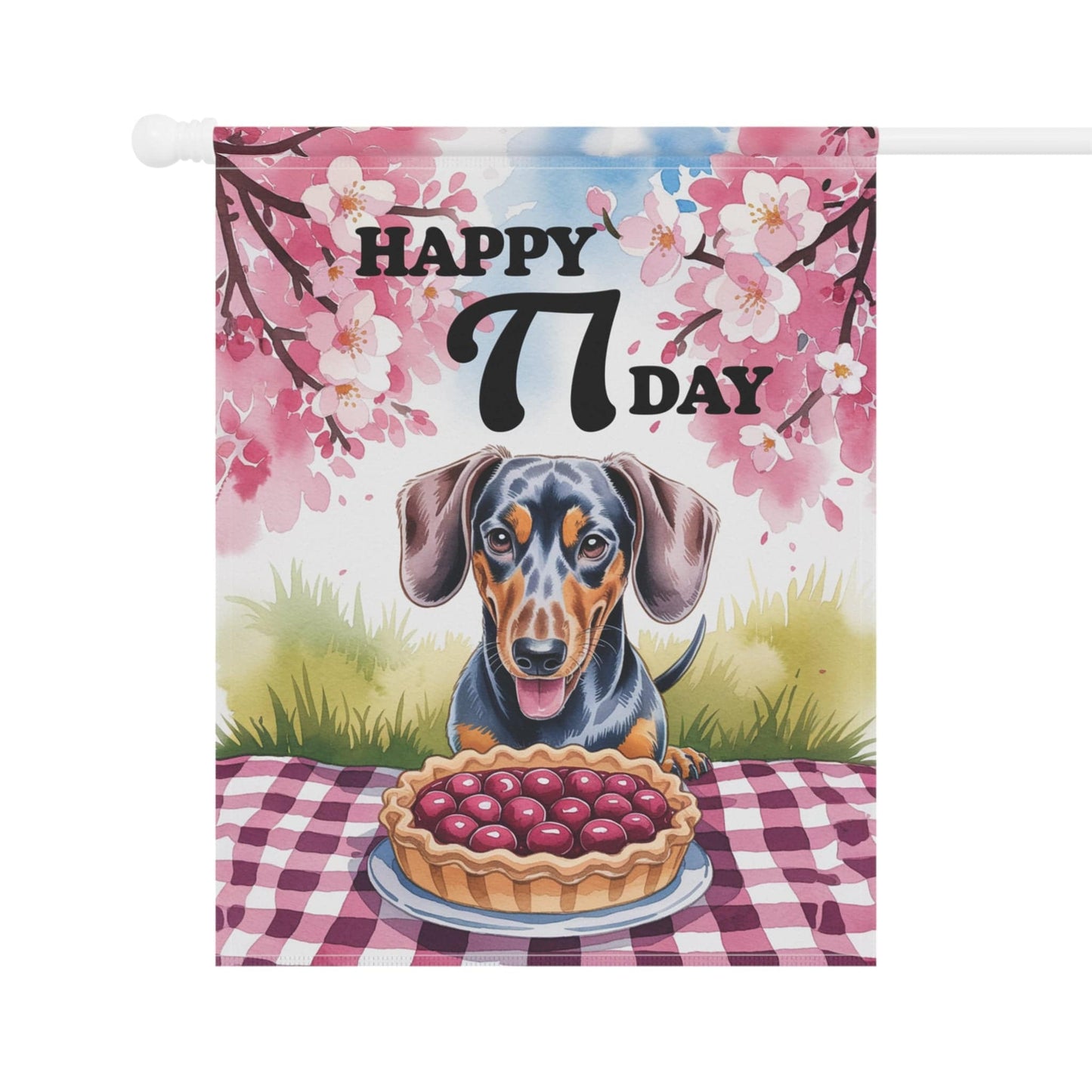 Printify Garden Flag Dachshund Pi Day Yard Flag, Home Decorative Garden, Funny Dog Lovers