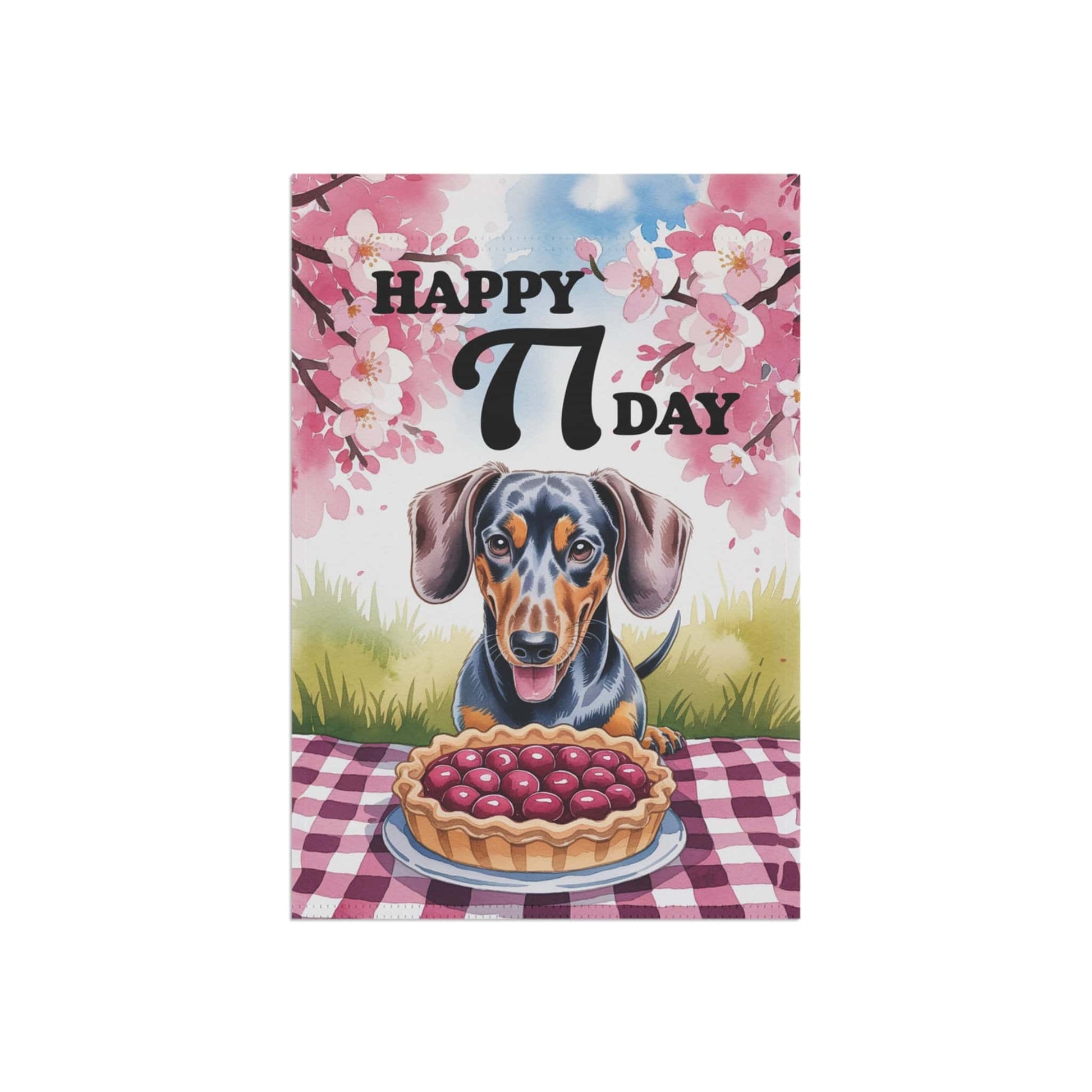 Printify Garden Flag Dachshund Pi Day Yard Flag, Home Decorative Garden, Funny Dog Lovers