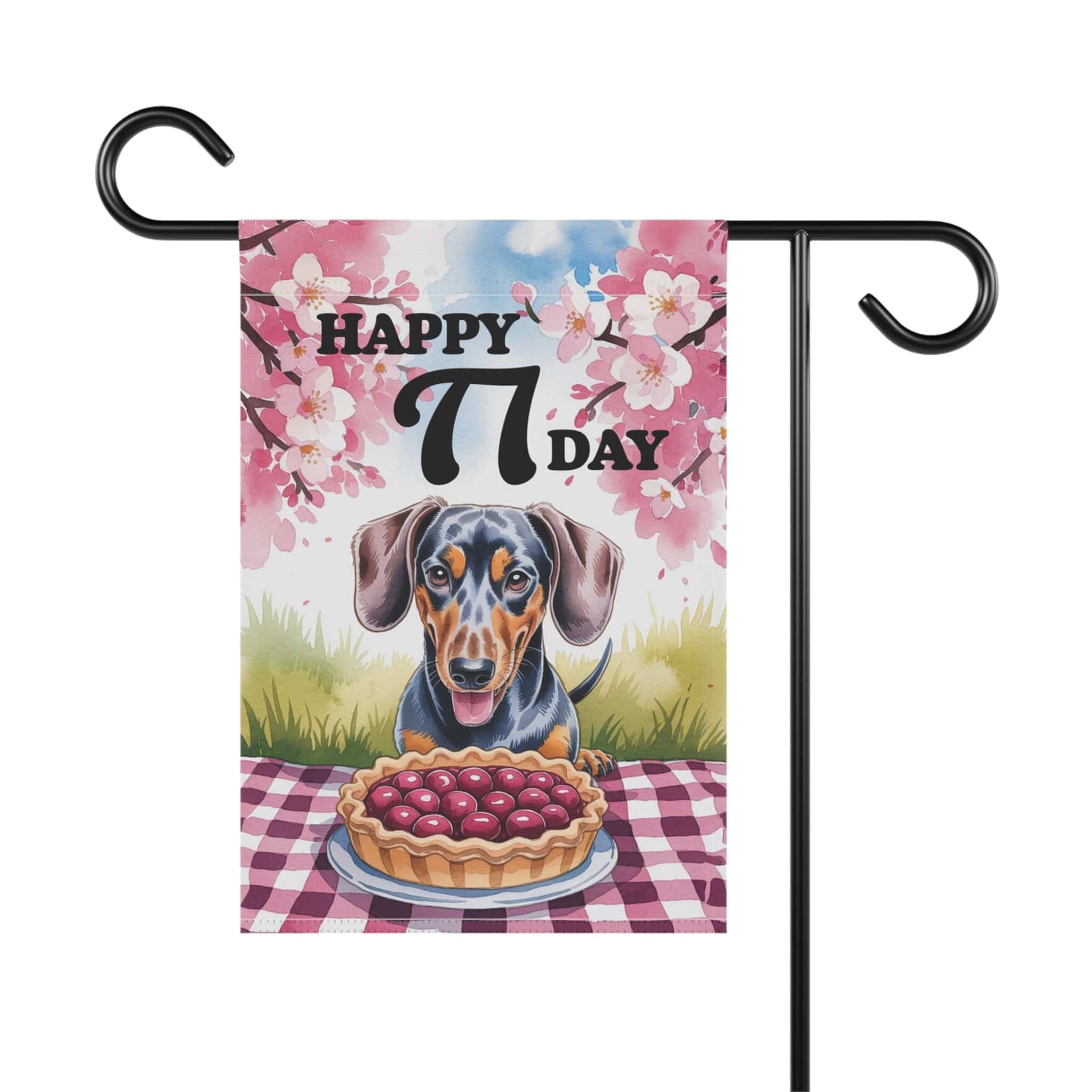 Printify Garden Flag Dachshund Pi Day Yard Flag, Home Decorative Garden, Funny Dog Lovers