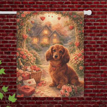 Dachshund Valentines Day Garden Flag 24.5'' × 32''