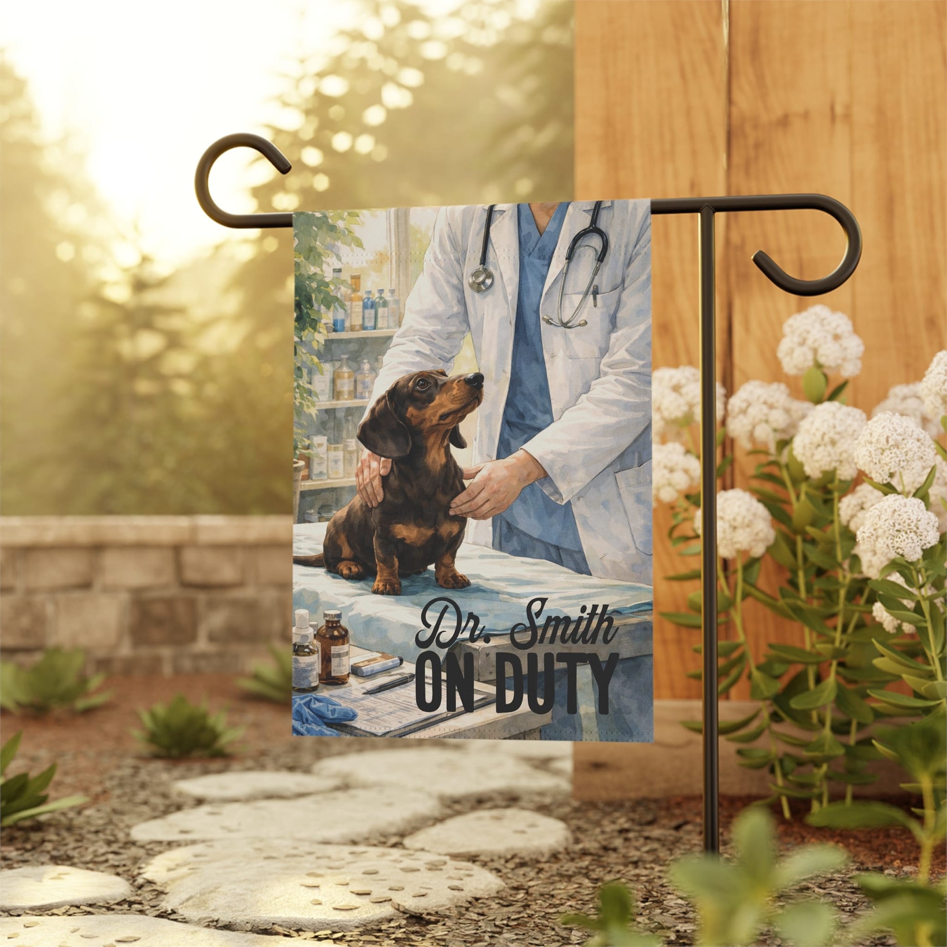 Dachshund Veterinarian Garden Flag
