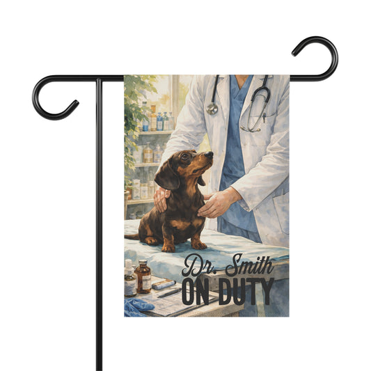 Dachshund Veterinarian Garden Flag