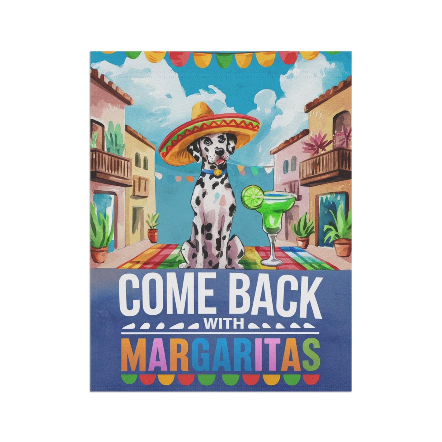 Printify Home Decor Dalmatian Dog Garden Flag, Cinco de Mayo Fiesta, Margarita Drinking Decor, Front Yard Gardener gift