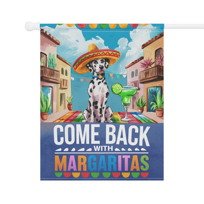 Printify Home Decor Dalmatian Dog Garden Flag, Cinco de Mayo Fiesta, Margarita Drinking Decor, Front Yard Gardener gift
