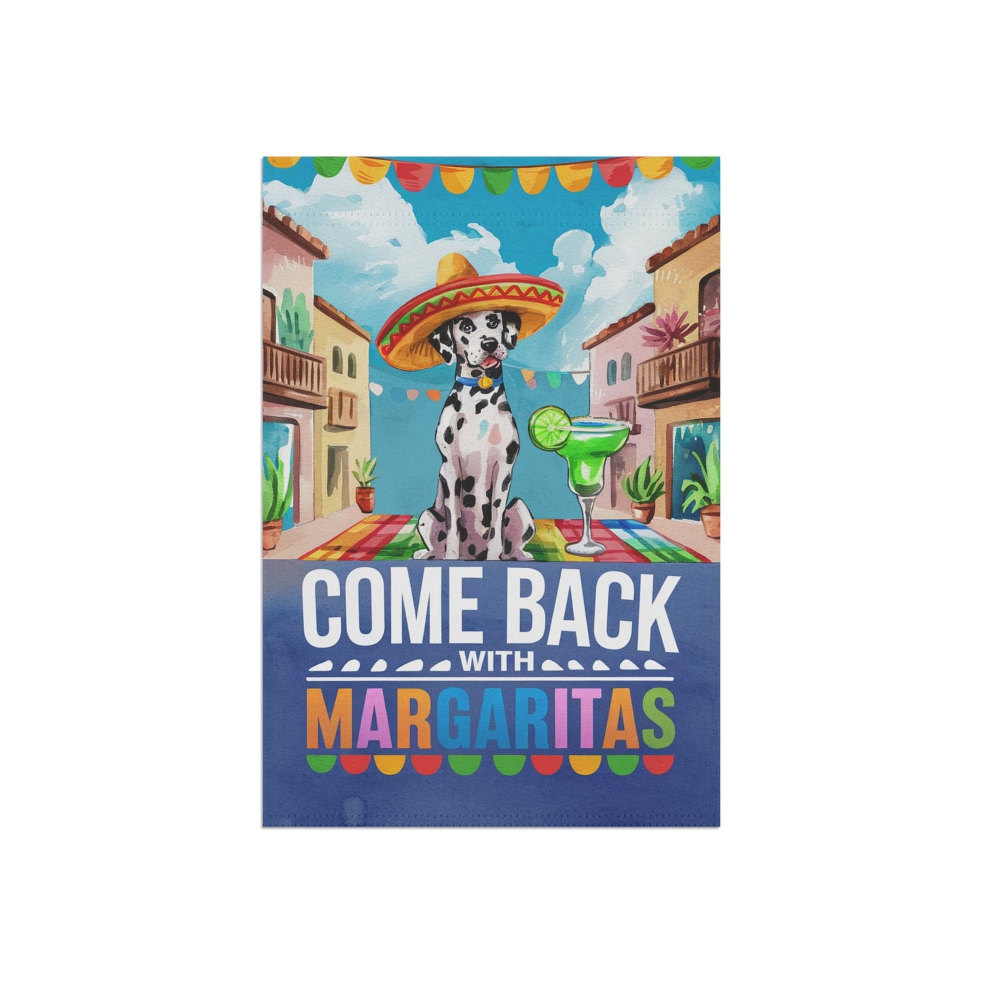 Printify Home Decor Dalmatian Dog Garden Flag, Cinco de Mayo Fiesta, Margarita Drinking Decor, Front Yard Gardener gift