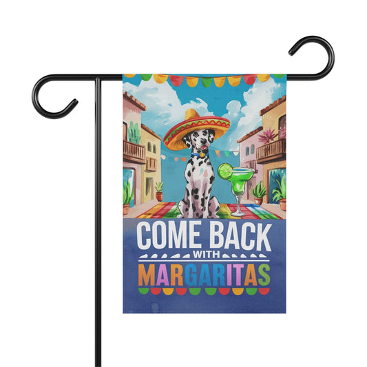 Printify Home Decor 12'' × 18'' Dalmatian Dog Garden Flag, Cinco de Mayo Fiesta, Margarita Drinking Decor, Front Yard Gardener gift