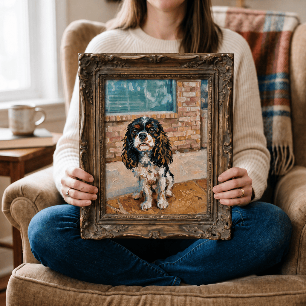 Digital Download Custom Dog Portrait Americana Oil Painting Digital illustration