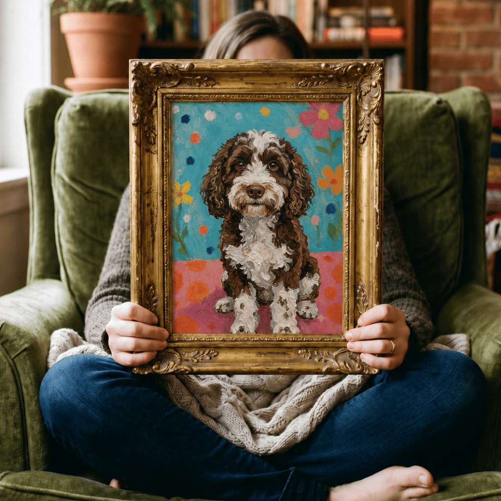 Digital Download Custom Dog Portrait Folk Art