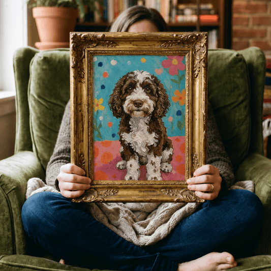 Digital Download Custom Dog Portrait Folk Art
