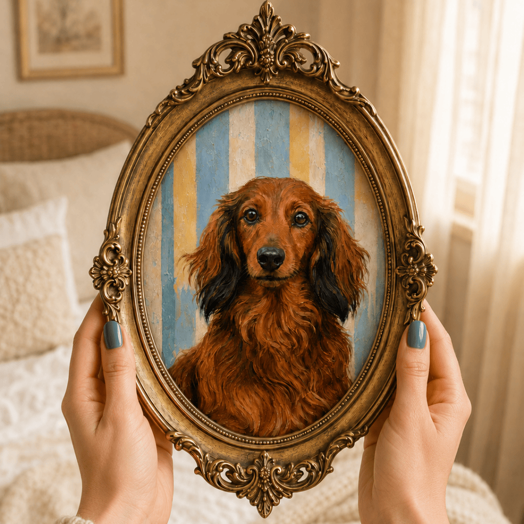 Digital Download Custom Dog Portrait Pastel Stripes