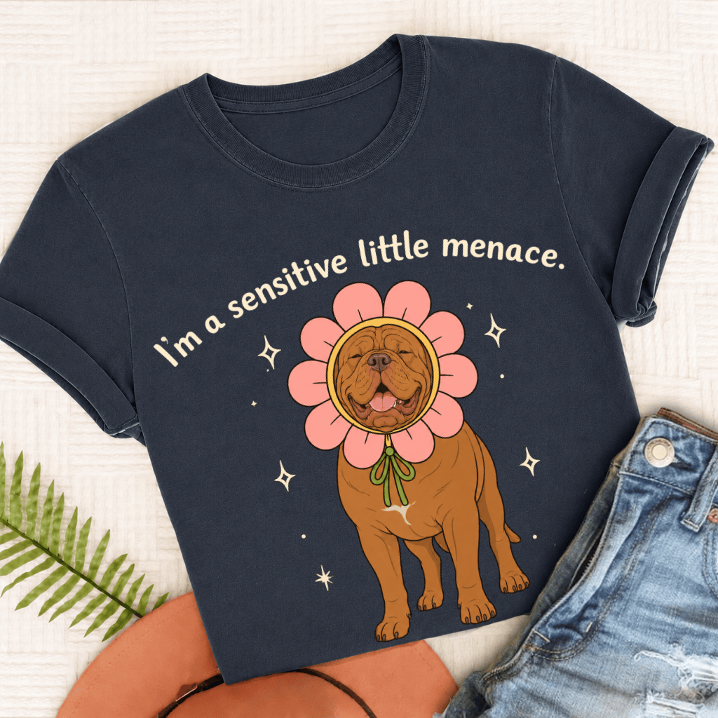 Dogue de Bordeaux Little Menace Unisex TShirt True Navy