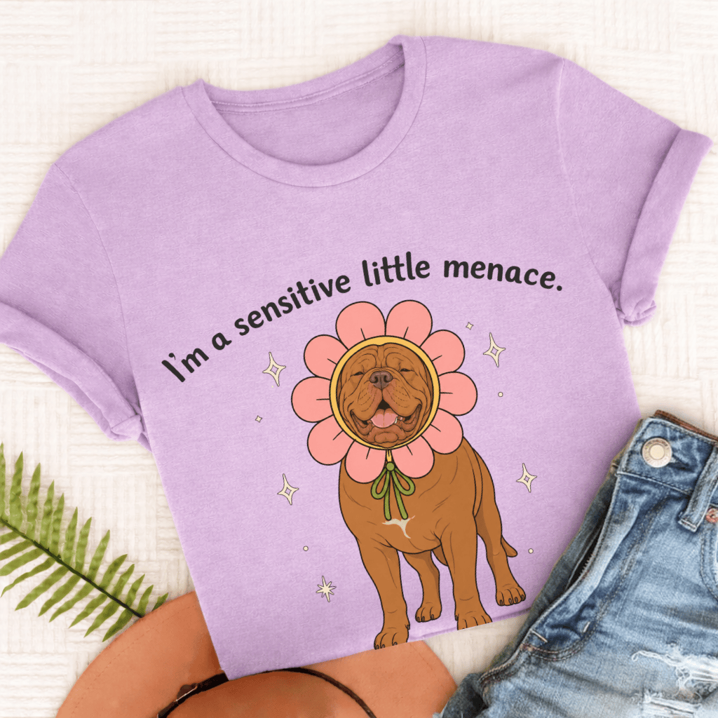 Dogue de Bordeaux Little Menace Unisex TShirt Orchid