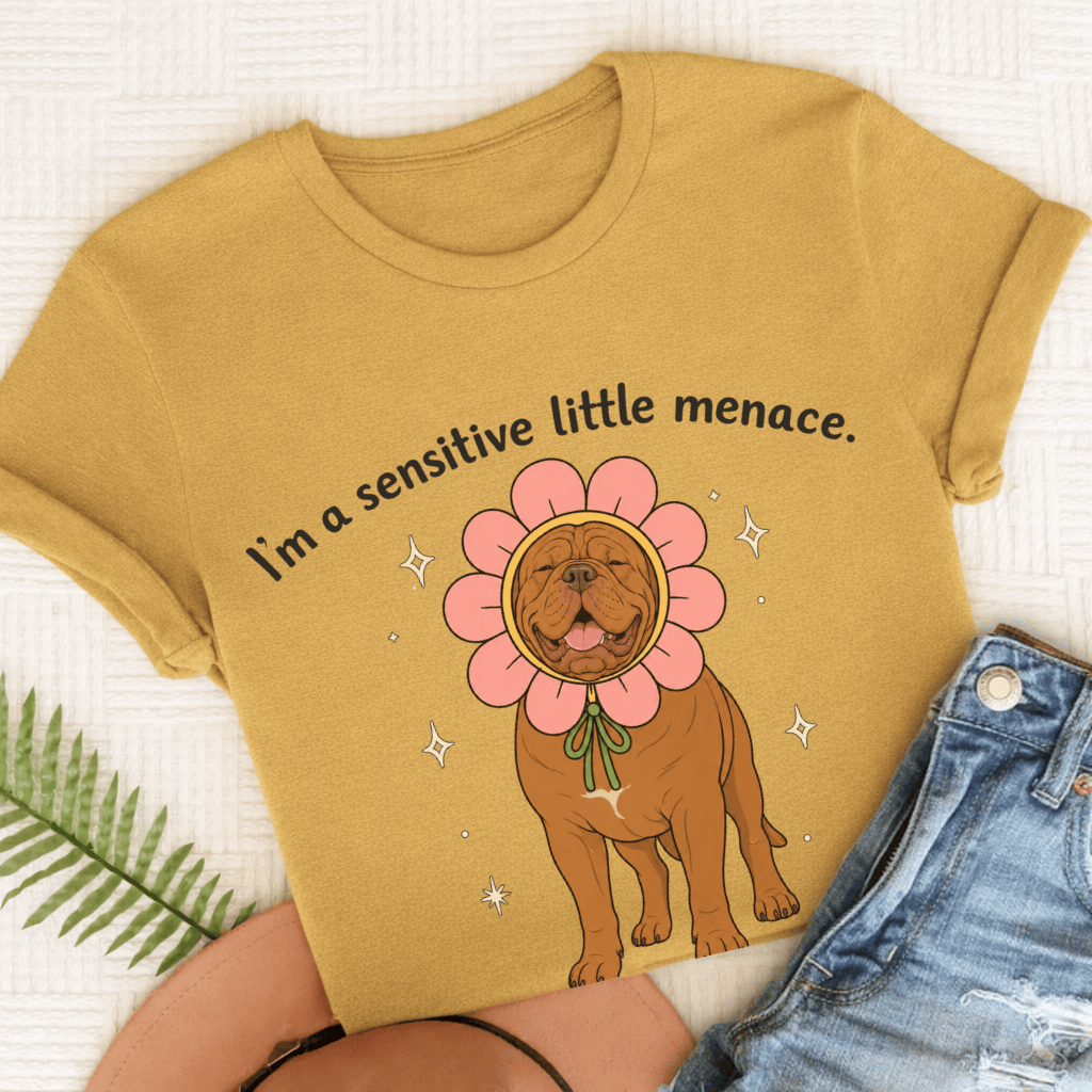 Dogue de Bordeaux Little Menace Unisex TShirt Mustard
