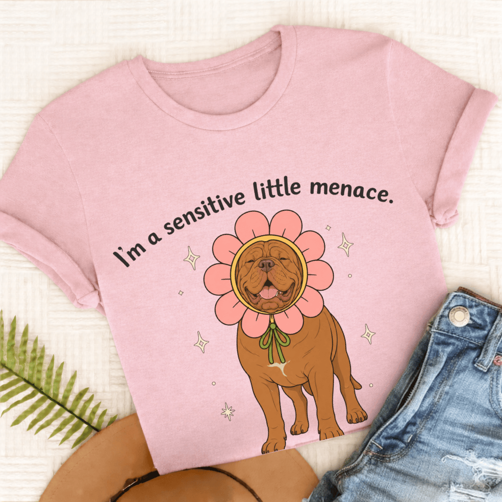 Dogue de Bordeaux Little Menace Unisex TShirt Blossom