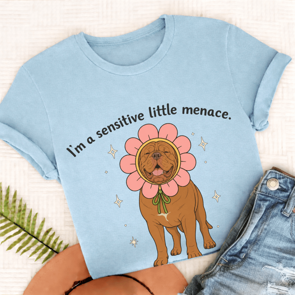 Dogue de Bordeaux Little Menace Unisex TShirt Chambray
