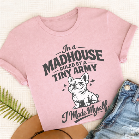French Bulldog Tiny Army Unisex TShirt Blossom