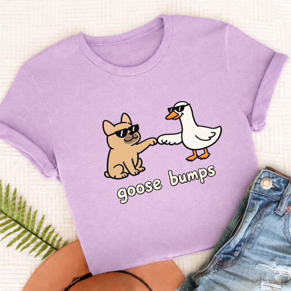 Custom Frenchie Goose Bumps Unisex TShirt Orchid