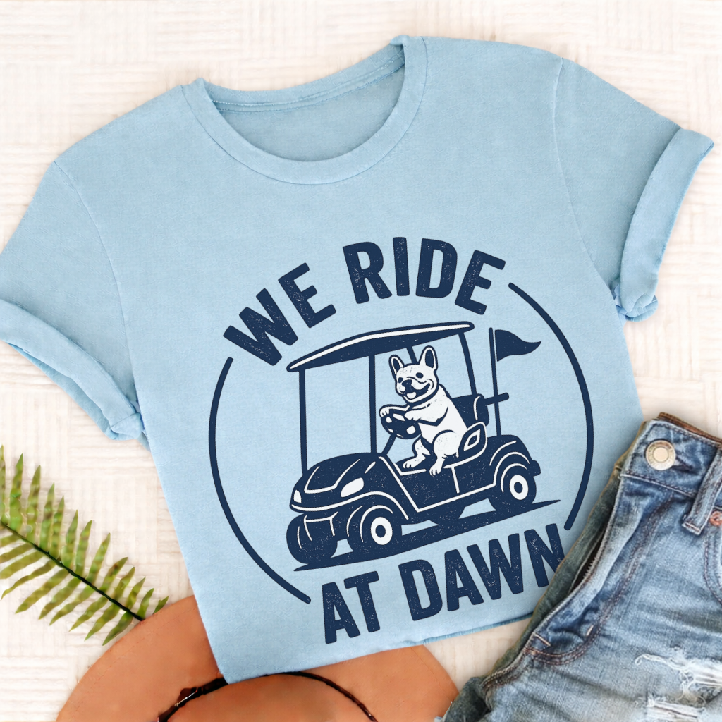 French Bulldog Golf Cart Unisex TShirt Chambray