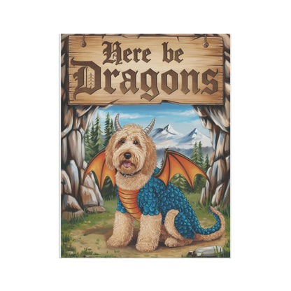 Printify Home Decor Dragon Goldendoodle Fantasy Yard Flag, Funny Pet Portrait Front Yard Spring Decor, Housewarming Halloween