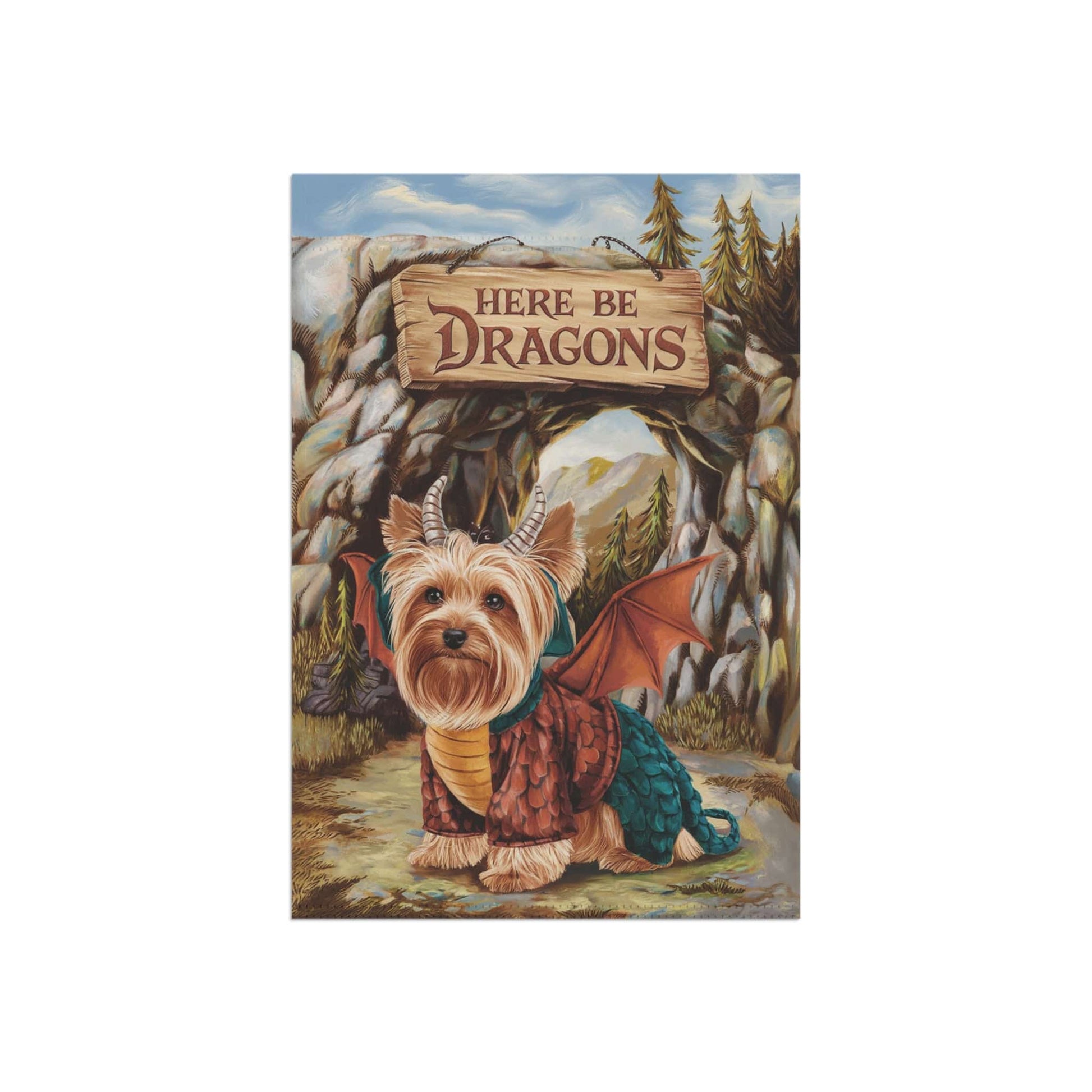 Printify Home Decor Dragon Yorkshire Terrier Garden Flag, Fantasy Pet Front Yard Spring Decor, Housewarming