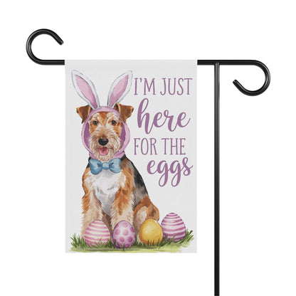 Printify Home Decor Easter Airedale Terrier Dog Lawn Flag, Bunny Rabbit Decor, Spring Funny Garden Flag, Lawn Decor, Gardener Gift, Housewarming, New Home