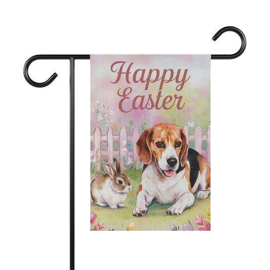 Printify Home Decor 12'' × 18'' Easter Beagle and Bunny Rabbit, Spring  Whimsical Floral Garden Flag, Front Yard Spring Decor
