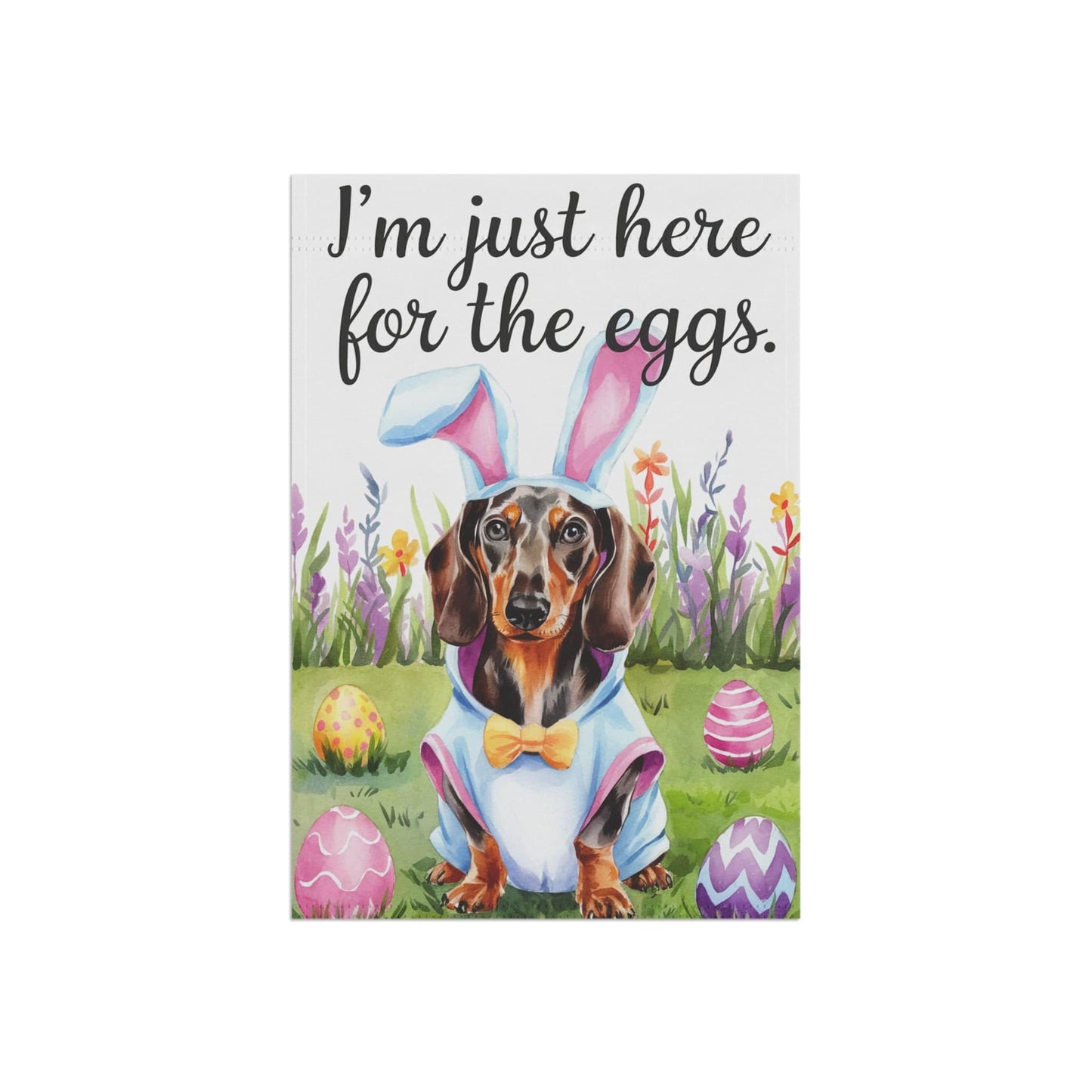 Printify Home Decor Easter Black and Tan Daschshund Yard Flag Home Decorative Garden, Funny Dog Lover Decor