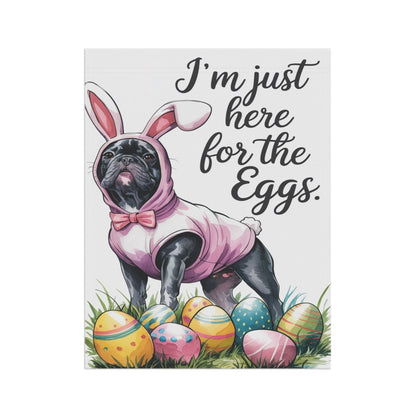 Printify Home Decor Easter Black French Bulldog Yard Flag, Funny Garden Flag, Spring Lawn Decor
