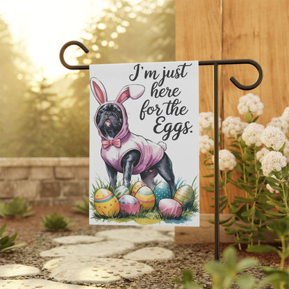 Printify Home Decor Easter Black French Bulldog Yard Flag, Funny Garden Flag, Spring Lawn Decor