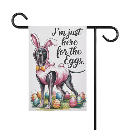 Printify Home Decor Easter Black Great Dane Yard Flag, Funny Holiday Garden Flag, Spring Lawn Decor