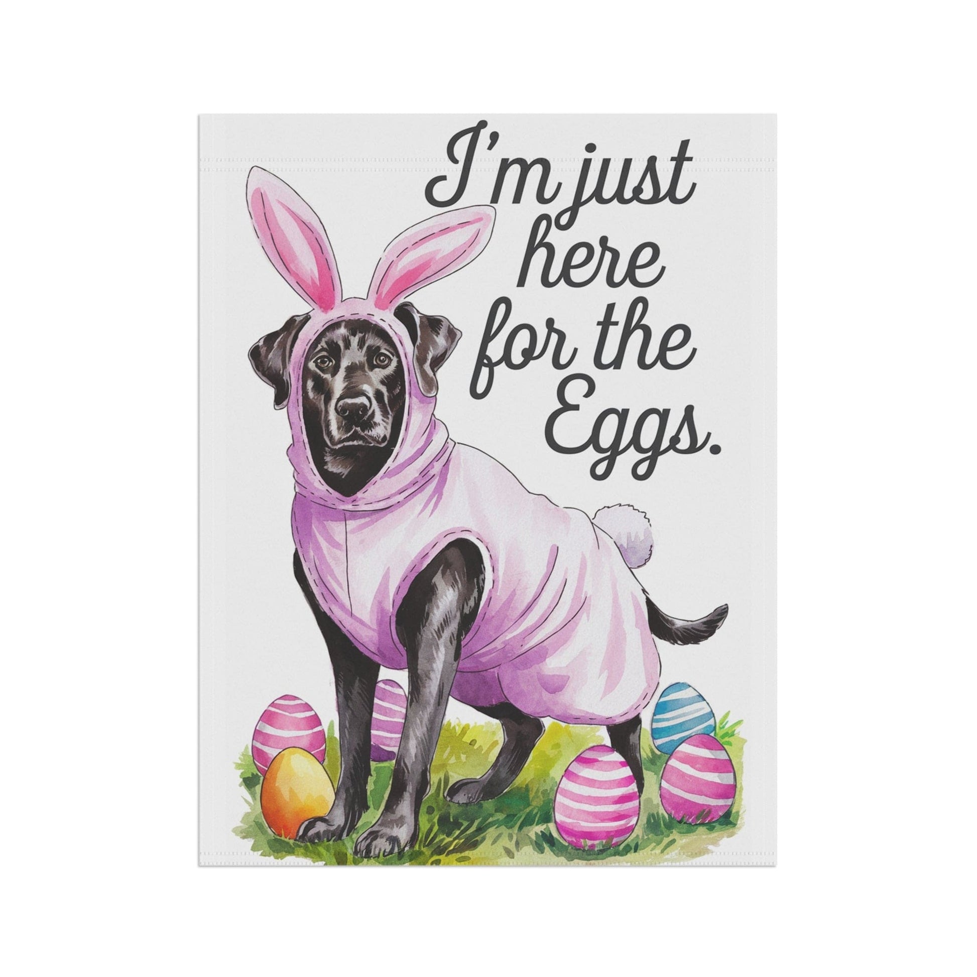 Printify Home Decor Easter Black Labrador Dog Yard Flag, Garden Flag, front yard decor, Gardener Gift