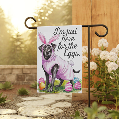 Printify Home Decor Easter Black Labrador Dog Yard Flag, Garden Flag, front yard decor, Gardener Gift