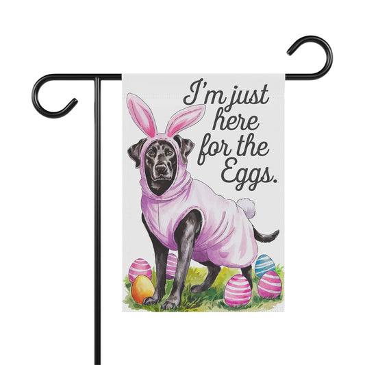 Printify Home Decor 12'' × 18'' Easter Black Labrador Dog Yard Flag, Garden Flag, front yard decor, Gardener Gift