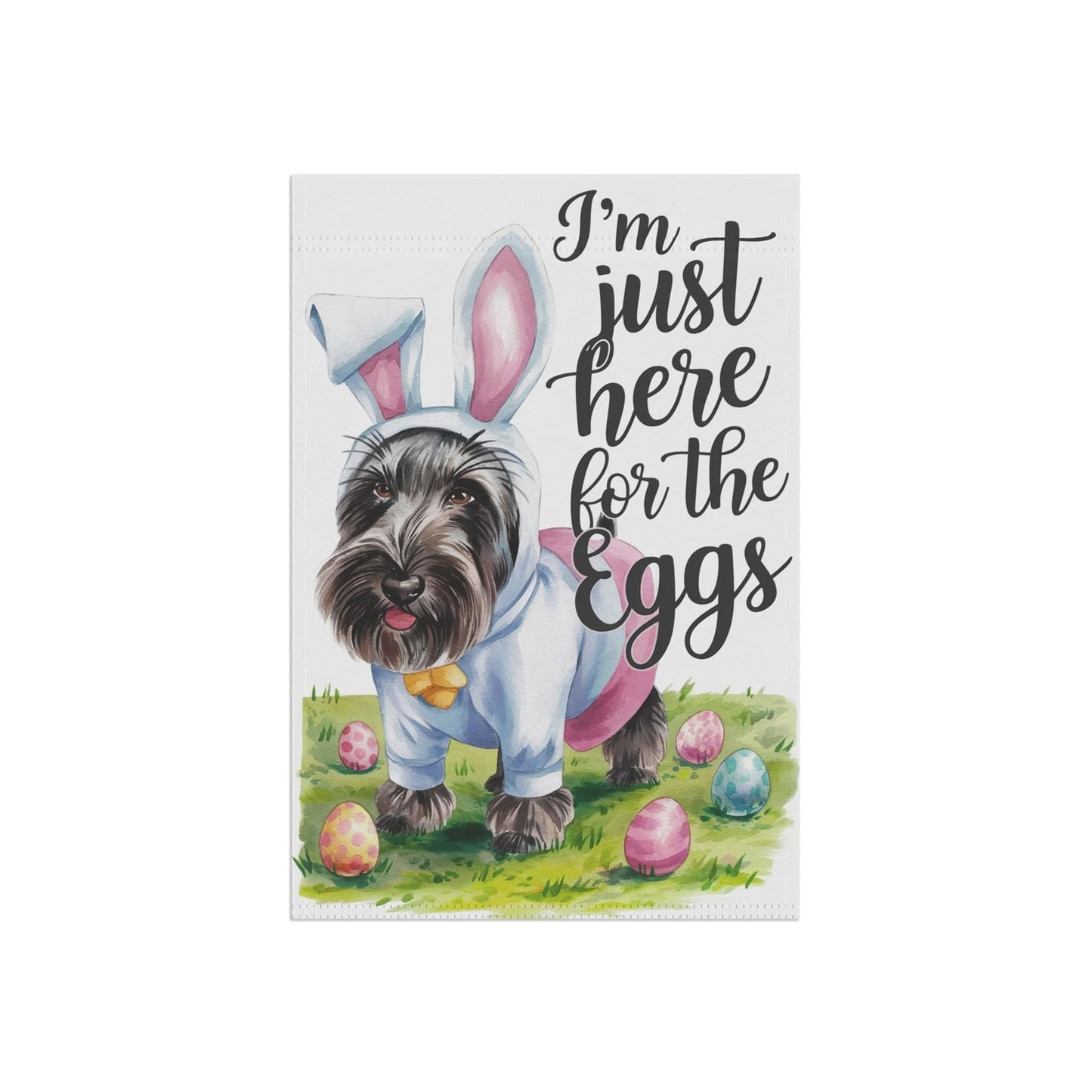 Printify Home Decor Easter Black Scottish Terrier Garden Flag, Front Yard Spring Decor, Housewarming Gift
