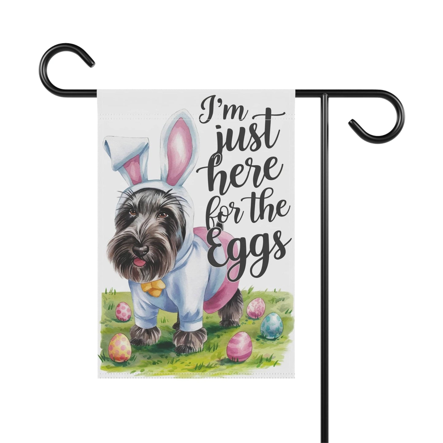 Printify Home Decor Easter Black Scottish Terrier Garden Flag, Front Yard Spring Decor, Housewarming Gift