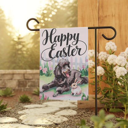 Printify Home Decor Easter Black Standard Poodle Garden Flag, Front Yard Spring Decor, Gardener Gift, Housewarming