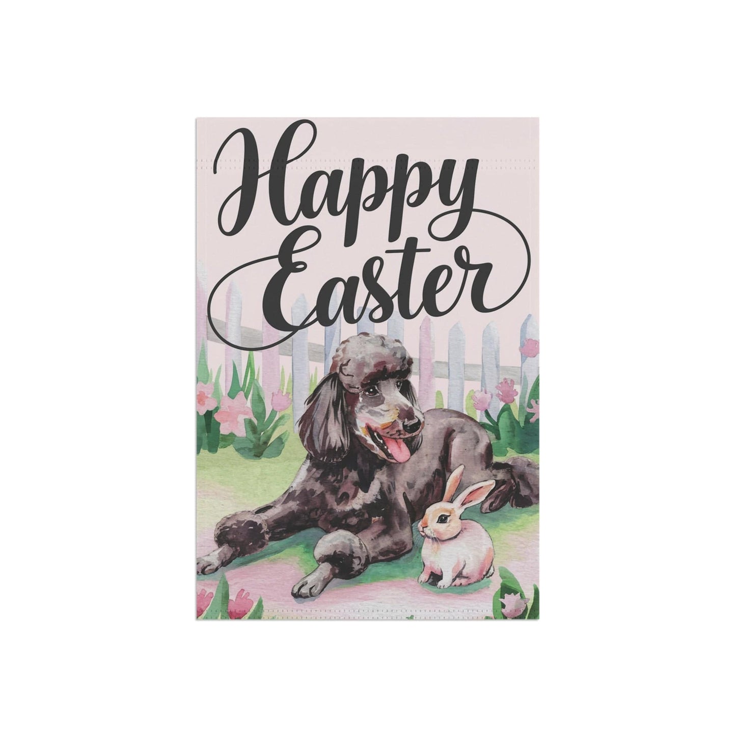 Printify Home Decor Easter Black Standard Poodle Garden Flag, Front Yard Spring Decor, Gardener Gift, Housewarming