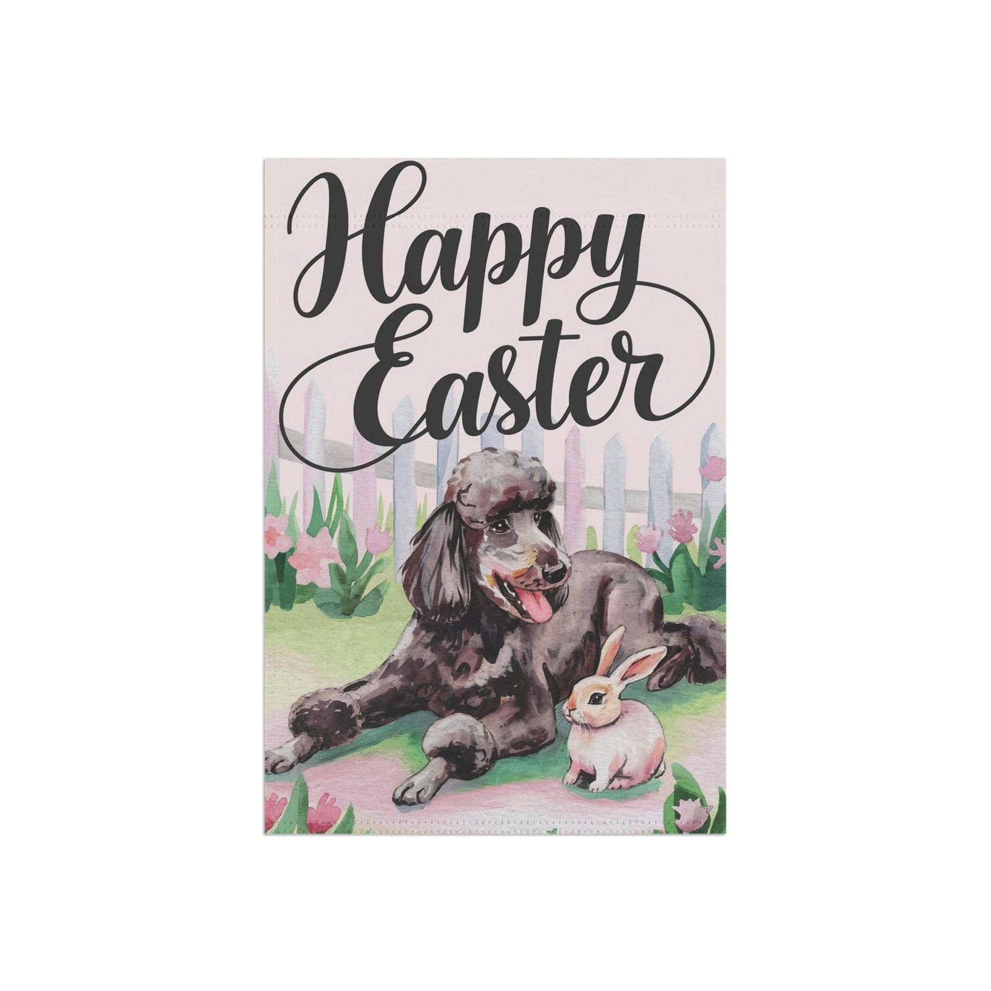 Printify Home Decor Easter Black Standard Poodle Garden Flag, Front Yard Spring Decor, Gardener Gift, Housewarming