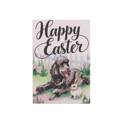 Printify Home Decor Easter Black Standard Poodle Garden Flag, Front Yard Spring Decor, Gardener Gift, Housewarming