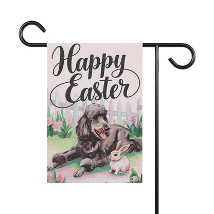 Printify Home Decor Easter Black Standard Poodle Garden Flag, Front Yard Spring Decor, Gardener Gift, Housewarming