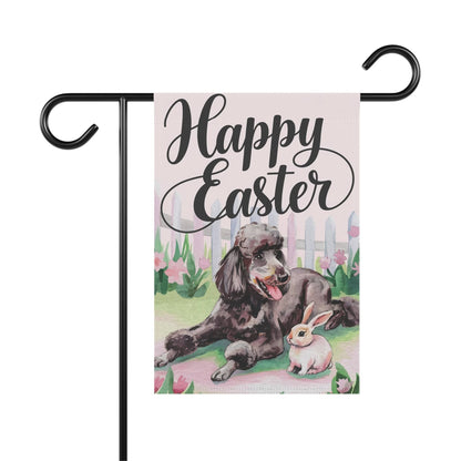 Printify Home Decor 12'' × 18'' Easter Black Standard Poodle Garden Flag, Front Yard Spring Decor, Gardener Gift, Housewarming