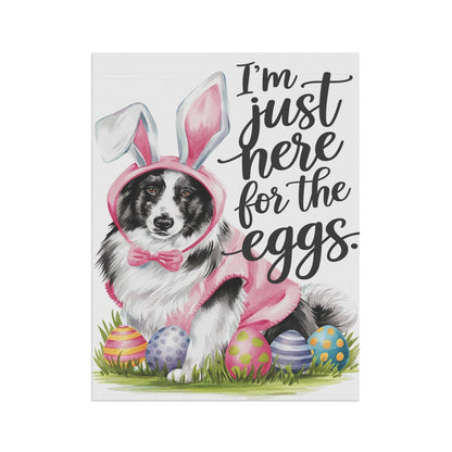 Printify Home Decor Easter Border Collie Lawn Flag, Bunny Rabbit Holiday Funny Garden Flag