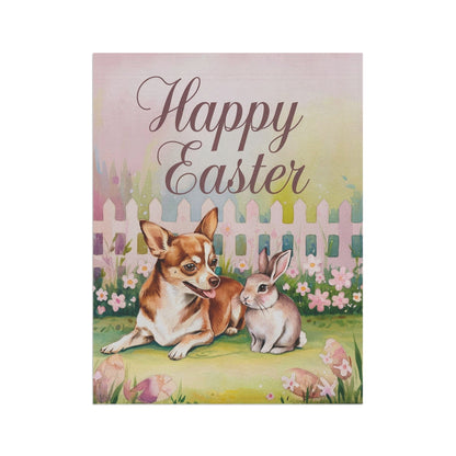 Printify Home Decor Easter Brown Chihuahua Garden Flag, Spring Front Yard Decor, Gardener Gift