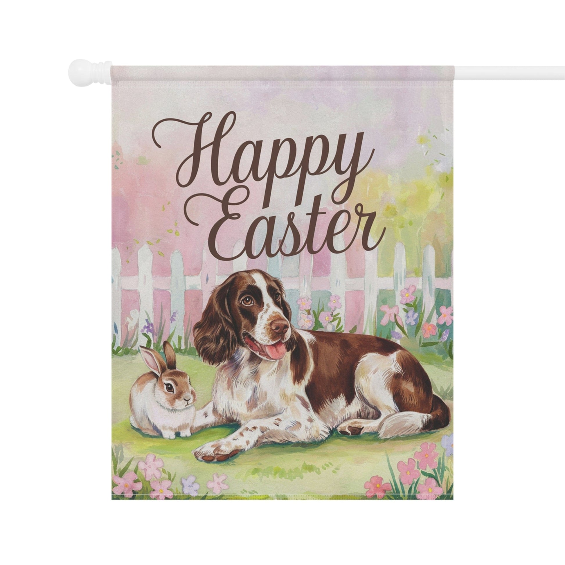 Printify Home Decor Easter Brown Springer Spaniel Garden Flag, Spring Front Yard Spring Decor, Housewarming Gift