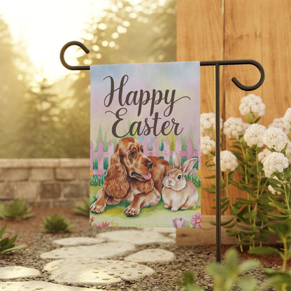 Printify Home Decor Easter Buff Cocker Spaniel, Spring Garden Flag, Front Yard Decor, Gardener Gift