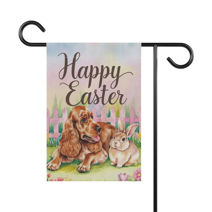 Printify Home Decor Easter Buff Cocker Spaniel, Spring Garden Flag, Front Yard Decor, Gardener Gift
